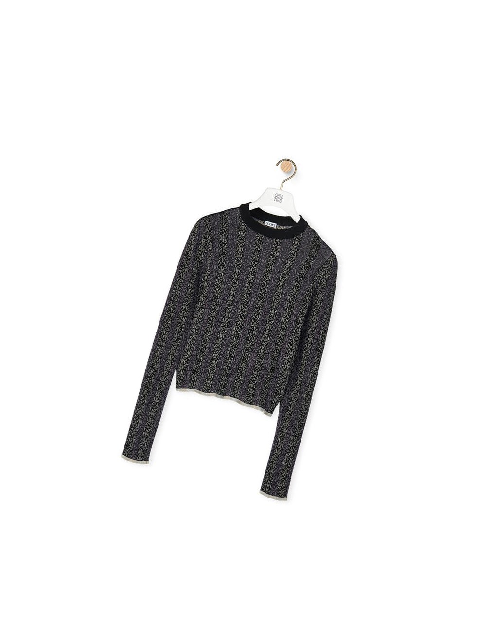 Loewe Anagram devore sweater in viscose Noir | 7390SNZDG