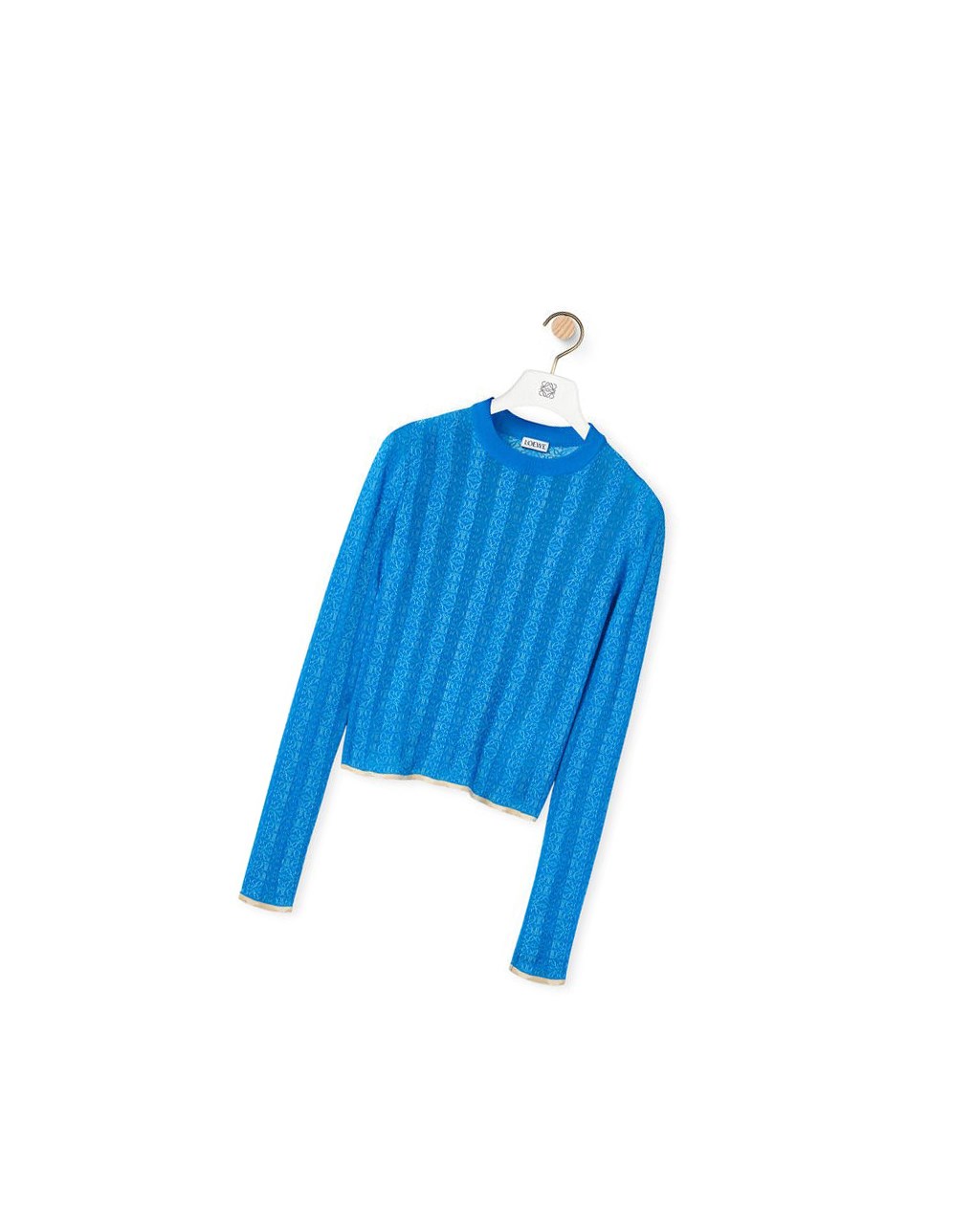 Loewe Anagram devore sweater in viscose Bleu Clair | 9713JECND