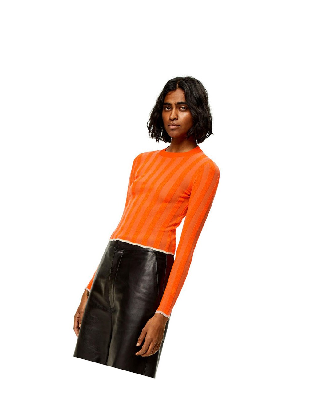 Loewe Anagram devore sweater in viscose Orange | 9812GZNXC