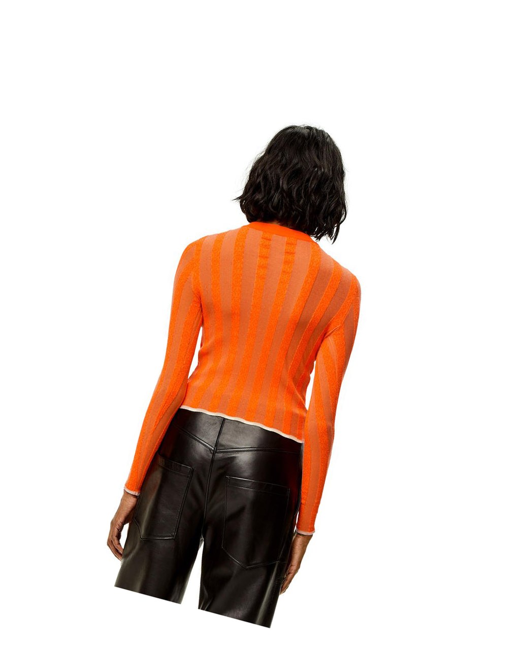 Loewe Anagram devore sweater in viscose Orange | 9812GZNXC