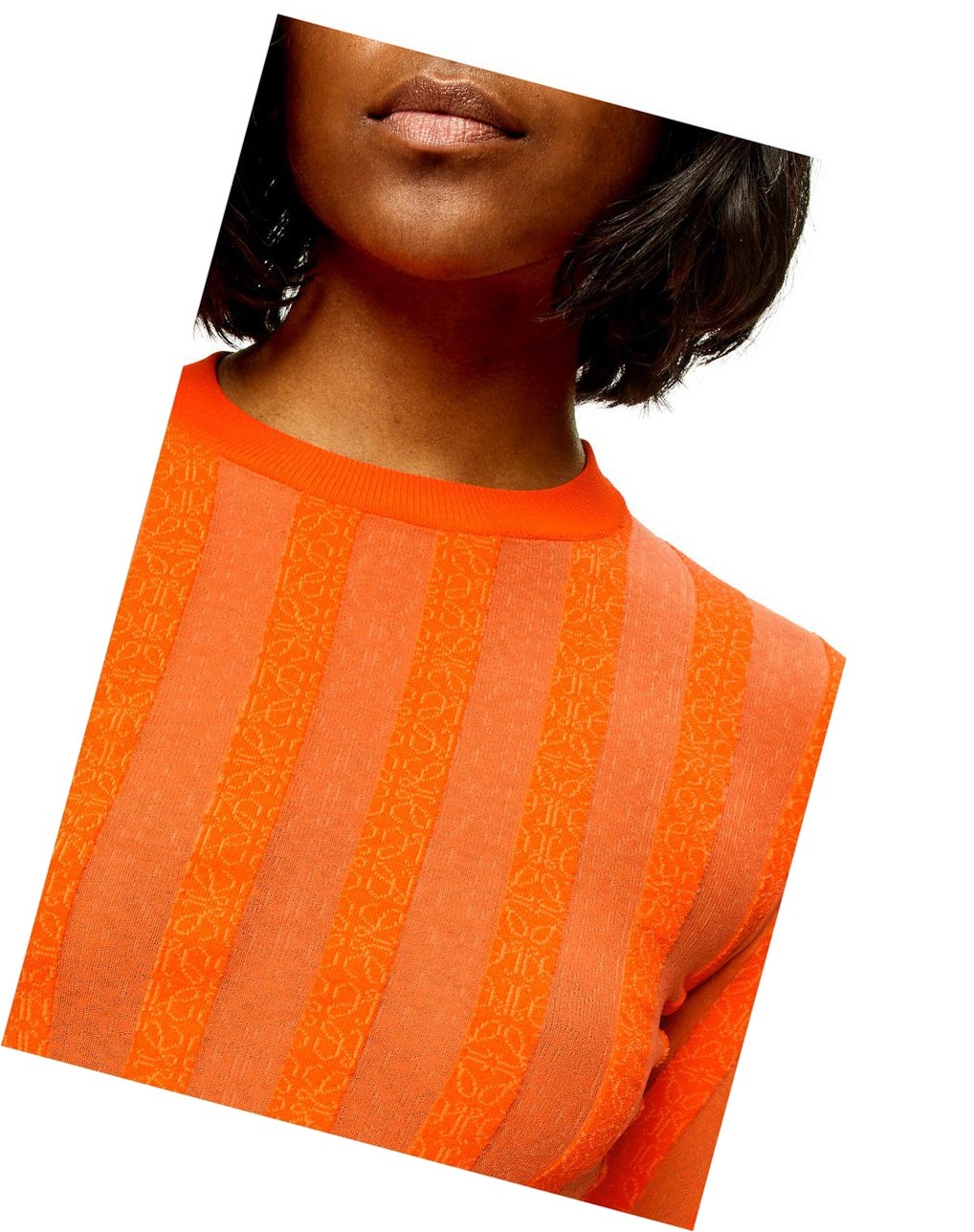 Loewe Anagram devore sweater in viscose Orange | 9812GZNXC