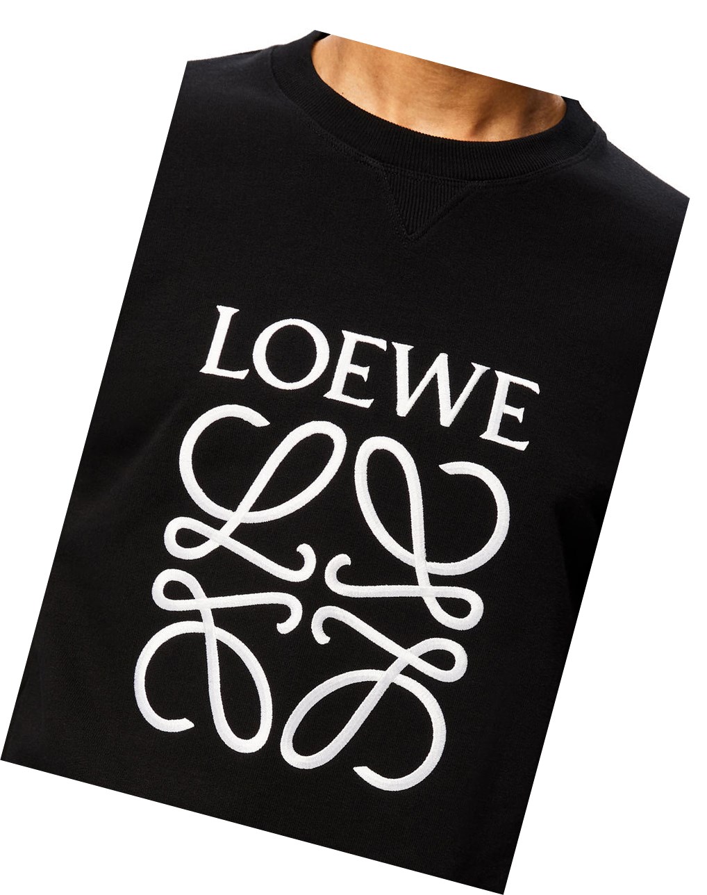 Loewe Anagram embroidered sweatshirt in cotton Noir | 1208XDBWQ