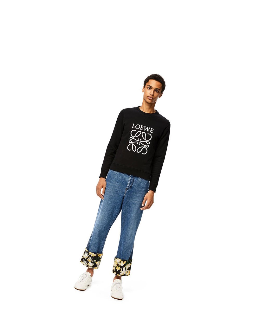 Loewe Anagram embroidered sweatshirt in cotton Noir | 1208XDBWQ