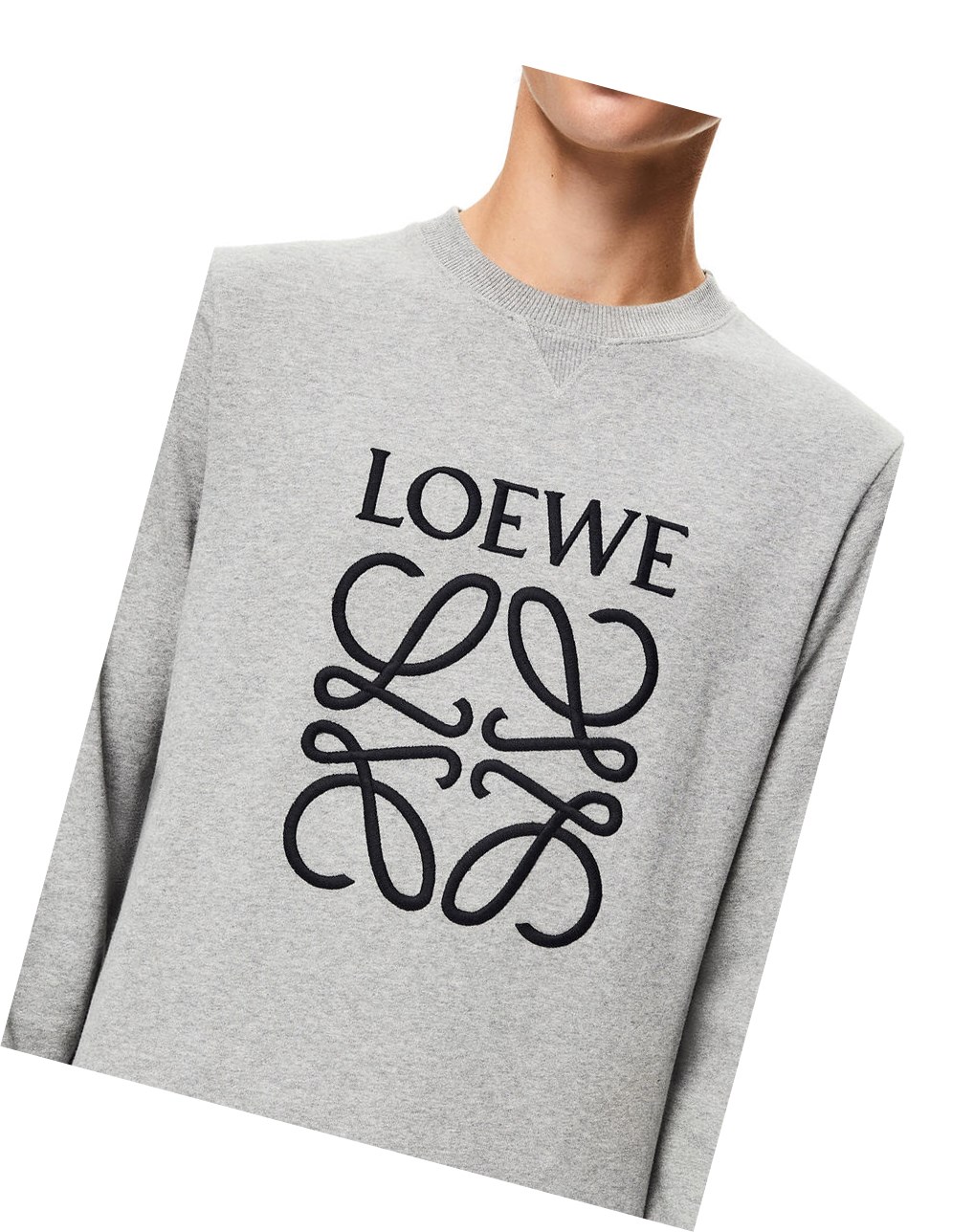 Loewe Anagram embroidered sweatshirt in cotton Grise | 3281SNOZU