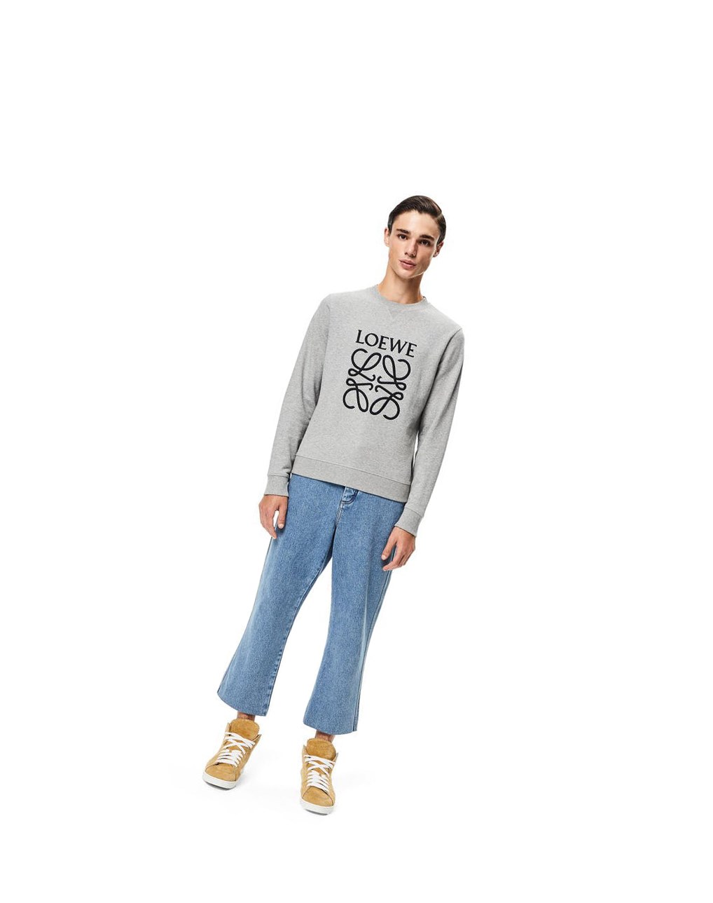 Loewe Anagram embroidered sweatshirt in cotton Grise | 3281SNOZU