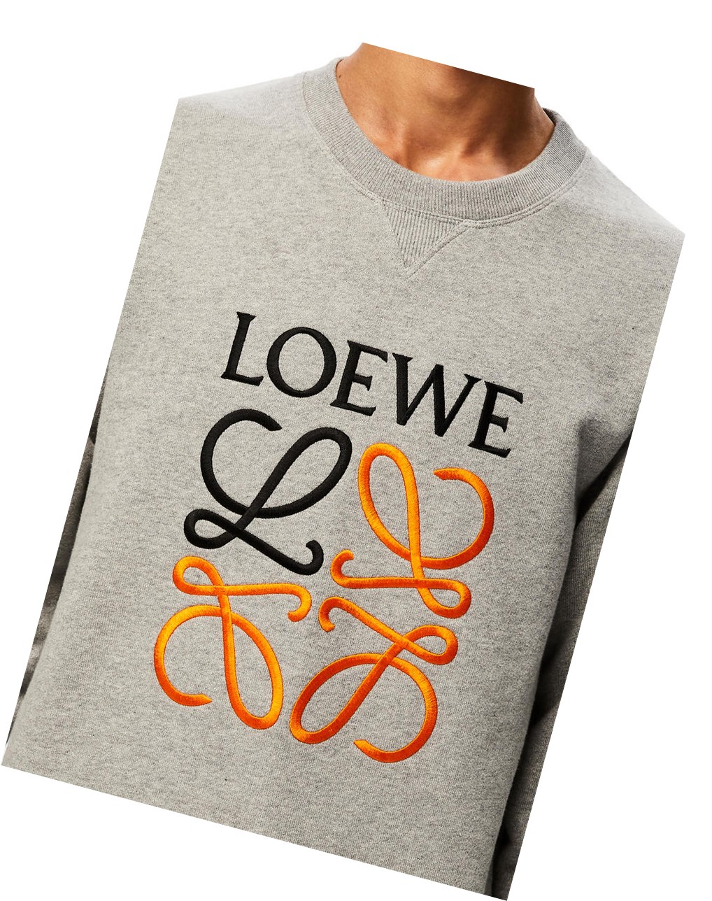 Loewe Anagram embroidered sweatshirt in cotton Grise | 7659BLIYW