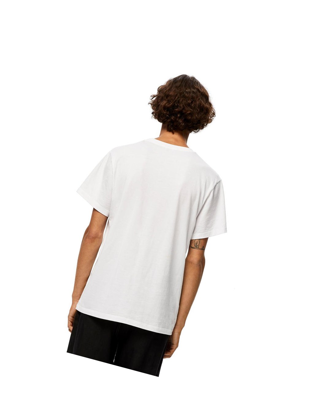 Loewe Anagram embroidered t-shirt in cotton Blanche | 4728KMXFH