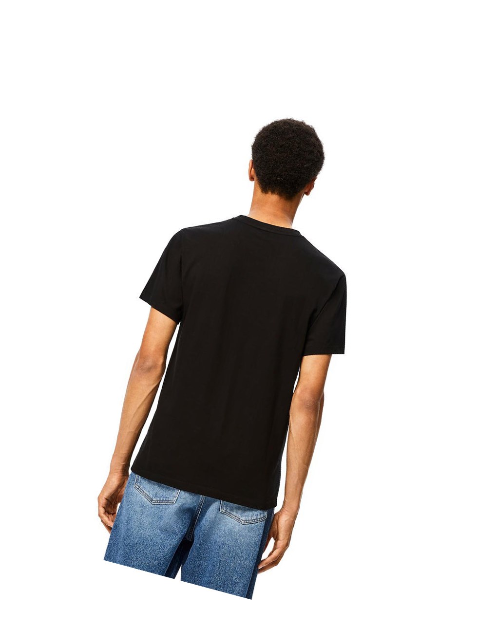 Loewe Anagram embroidered t-shirt in cotton Noir | 9754YAUOF