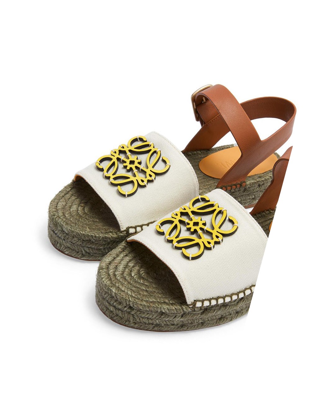 Loewe Anagram espadrille in canvas and calfskin Jaune | 6934XYSCL