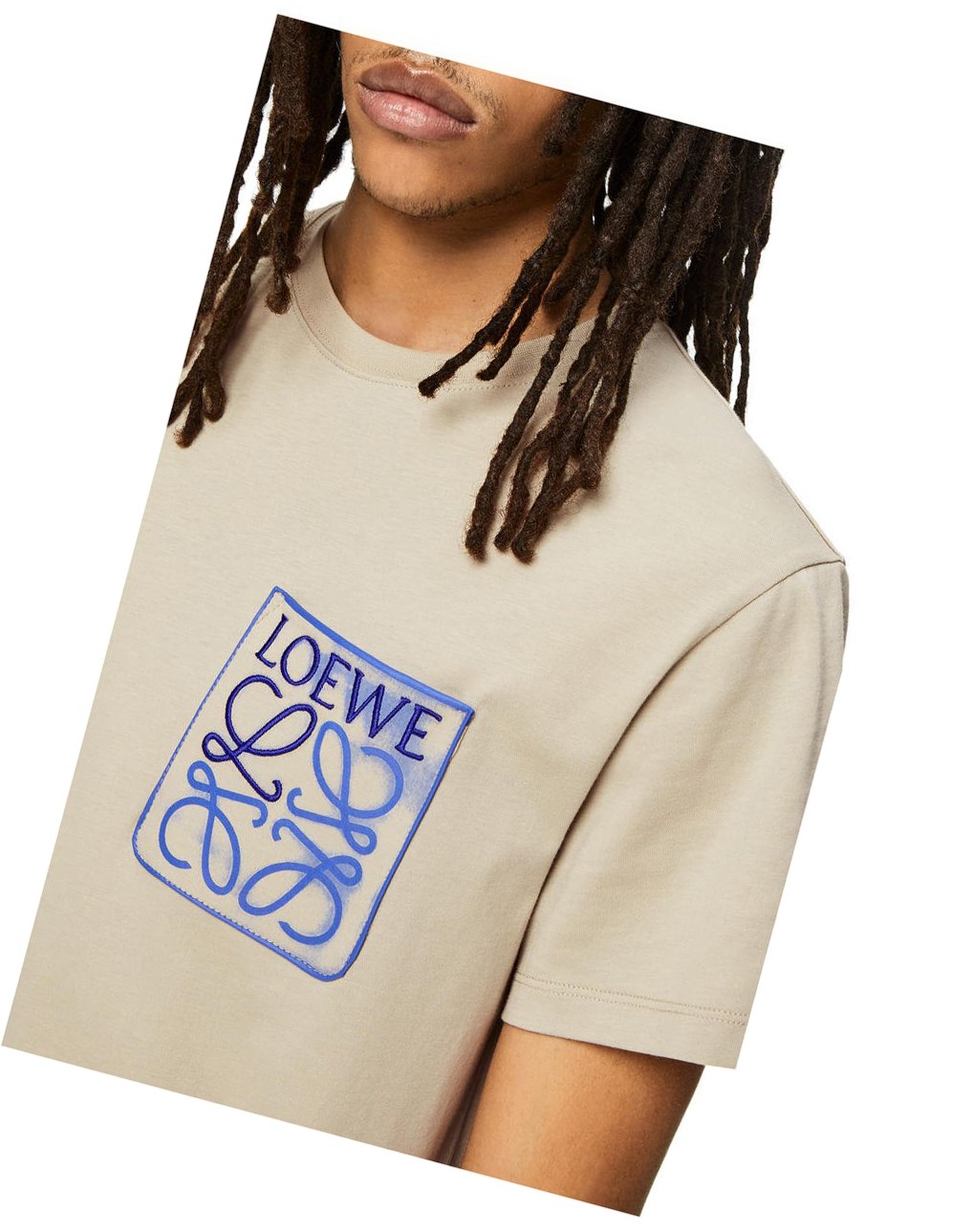 Loewe Anagram fake pocket T-shirt in cotton Grise | 2786VKJRI