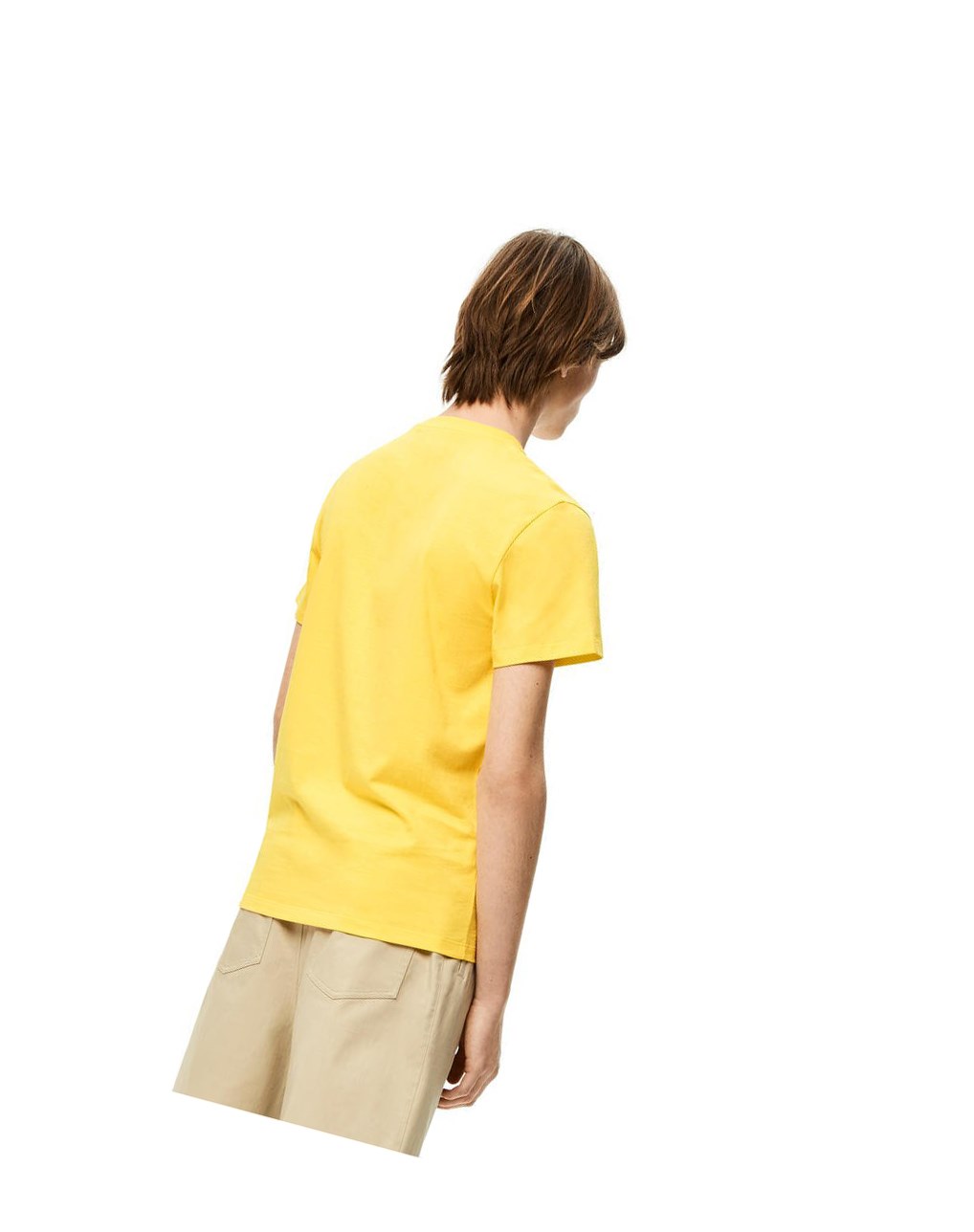 Loewe Anagram fake pocket T-shirt in cotton Jaune | 5218LBRAF