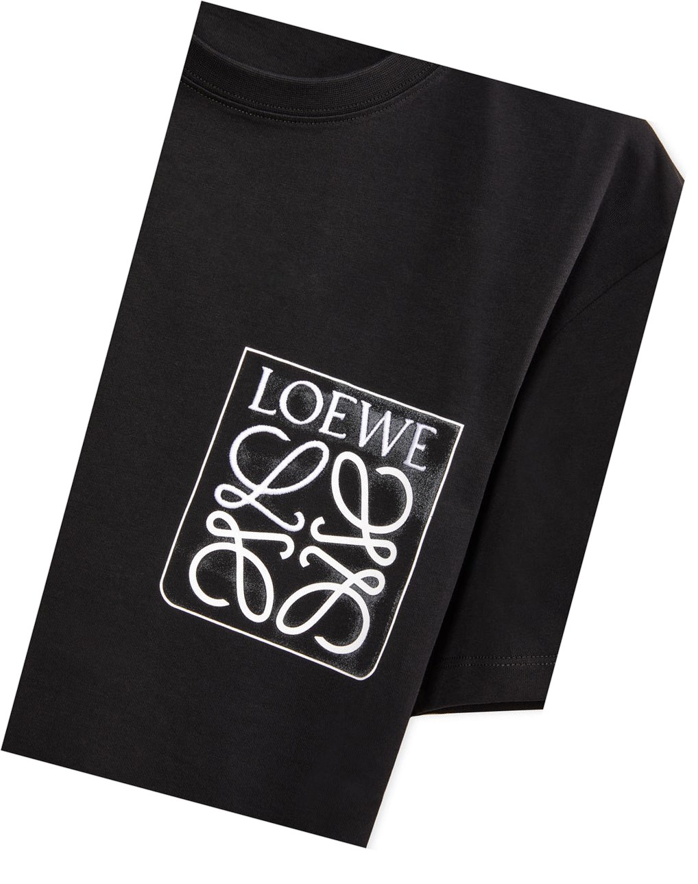 Loewe Anagram fake pocket T-shirt in cotton Noir | 7230DPMAE