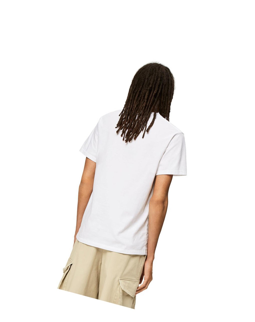 Loewe Anagram fake pocket T-shirt in cotton Blanche | 7912PHTFI