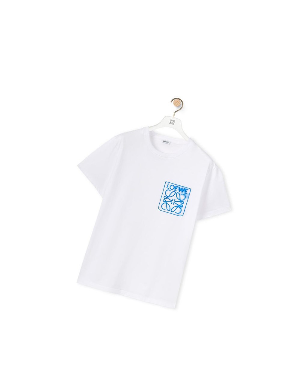 Loewe Anagram fake pocket T-shirt in cotton Blanche | 7912PHTFI