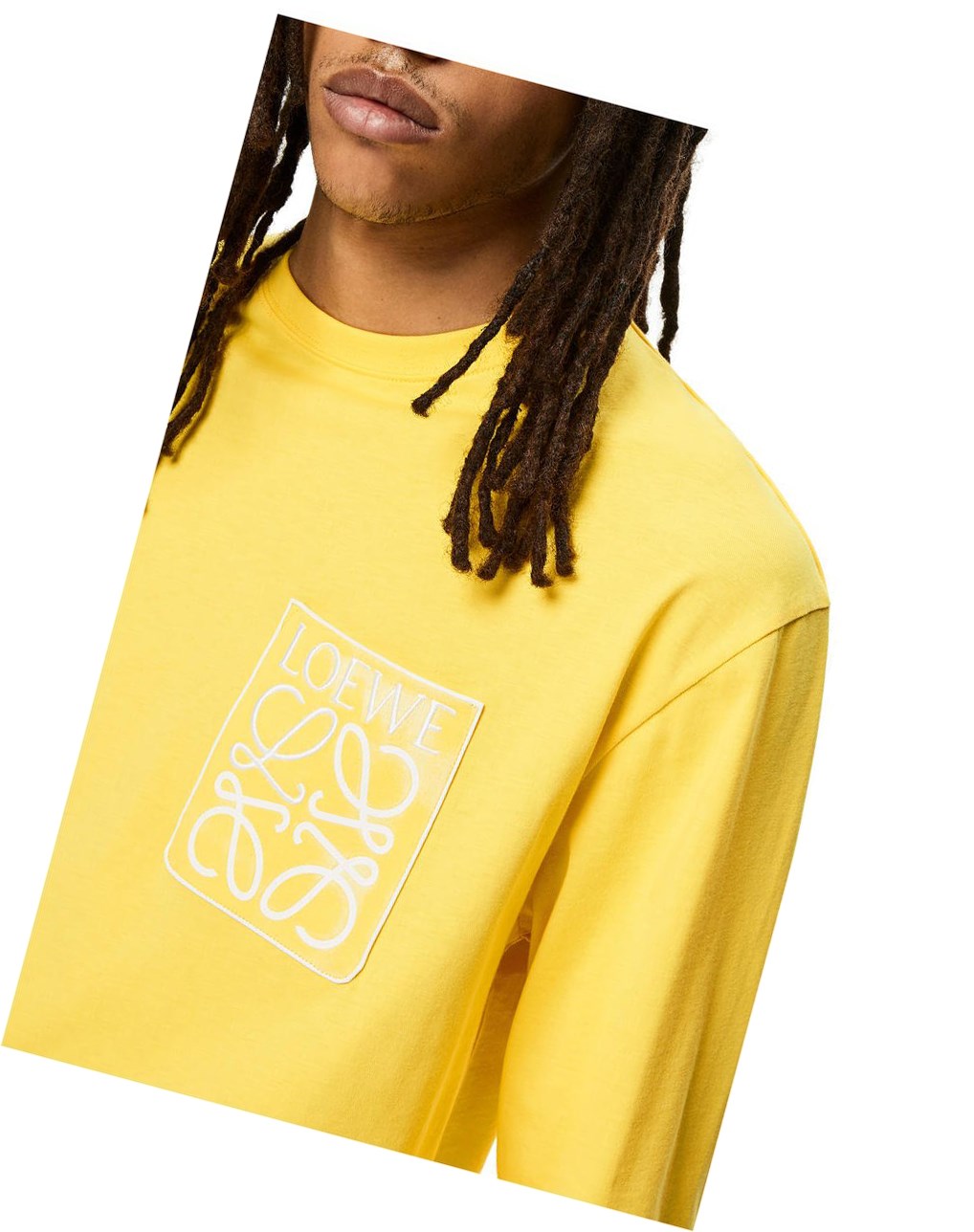 Loewe Anagram fake pocket long sleeve T-shirt in cotton Jaune | 5912CBHWD