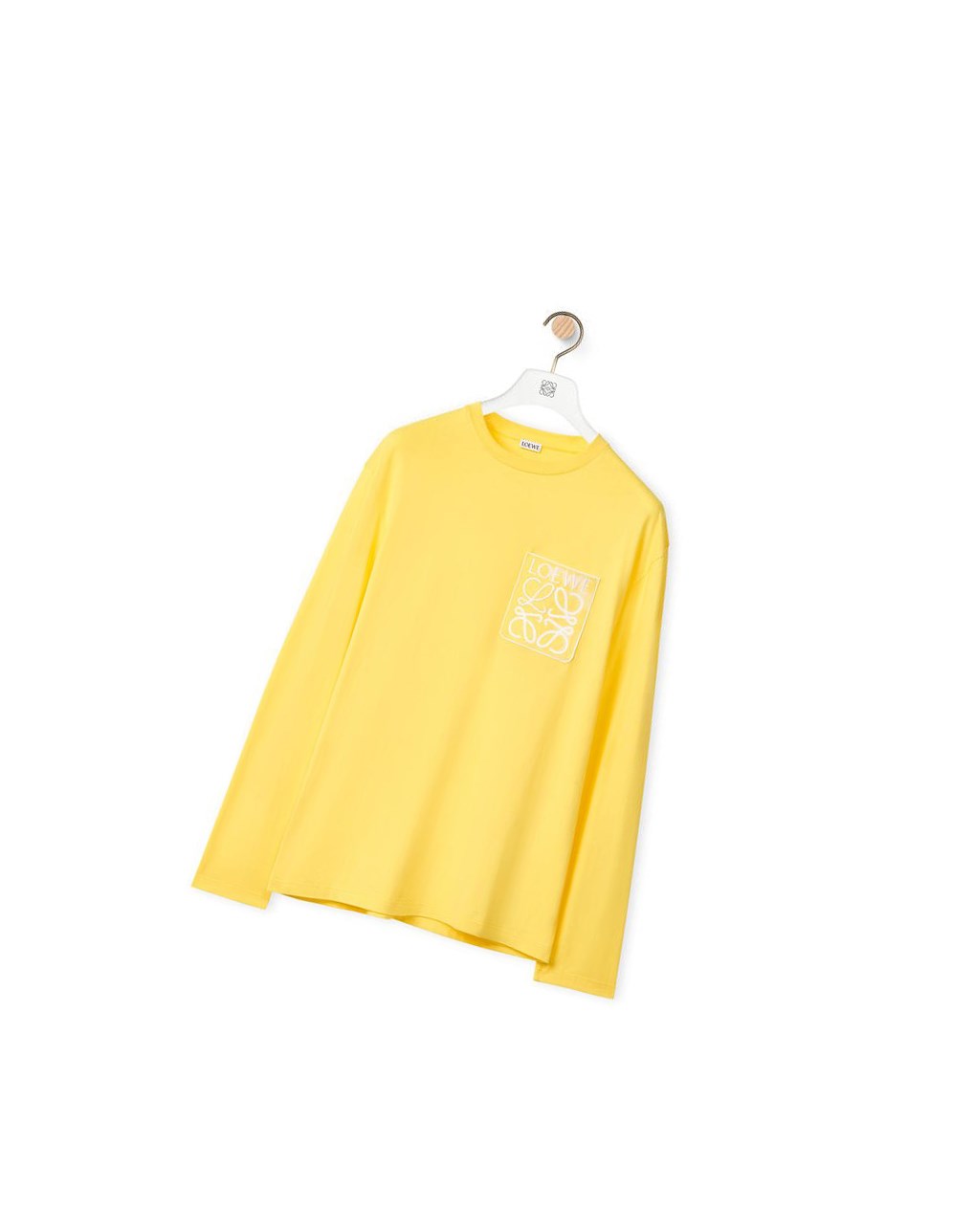 Loewe Anagram fake pocket long sleeve T-shirt in cotton Jaune | 5912CBHWD