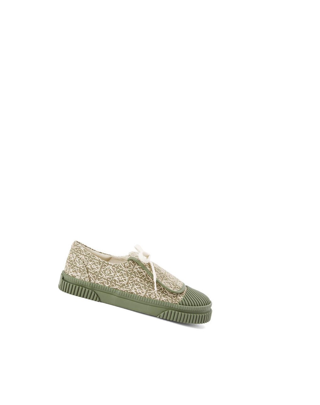 Loewe Anagram flap sneaker in jacquard and calfskin Vert Vert | 9105HXLMF