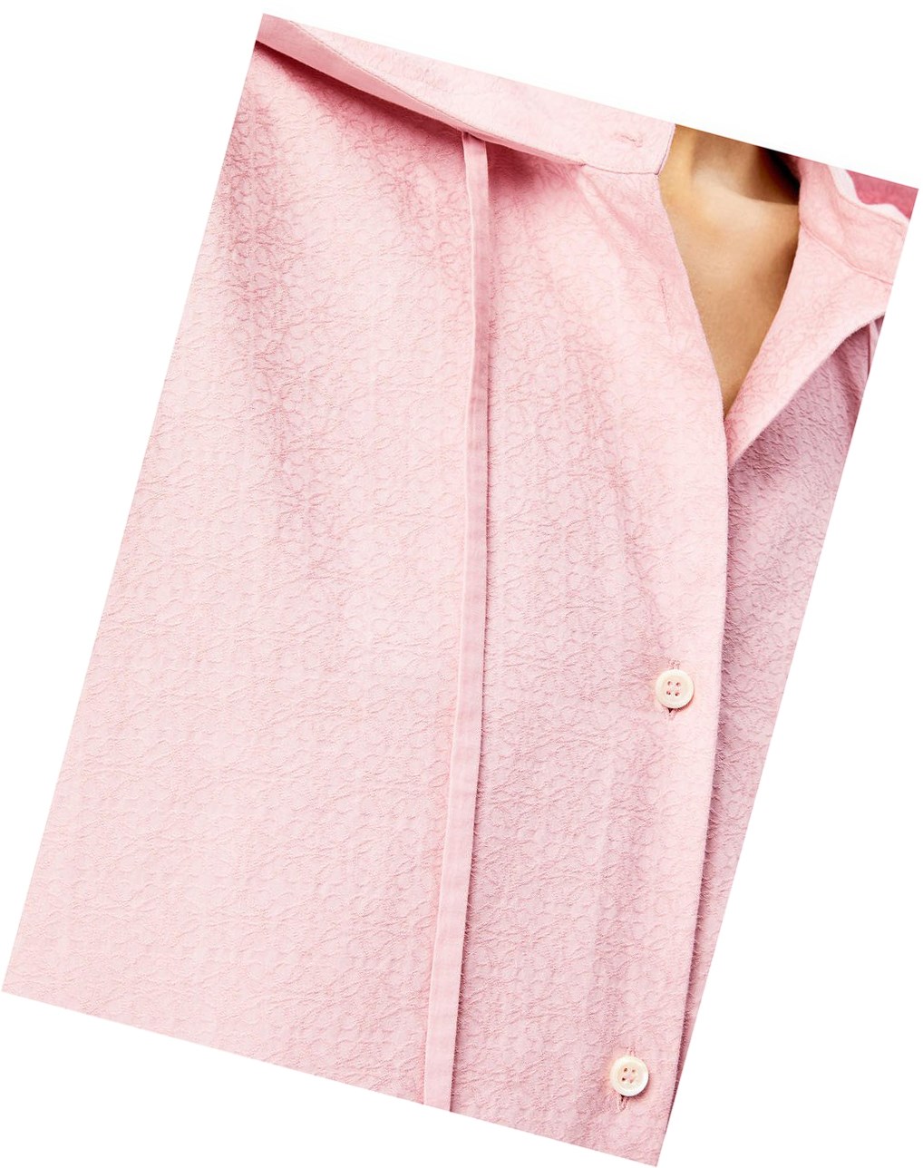 Loewe Anagram hooded shirt in cotton Rose | 0193MPVHX