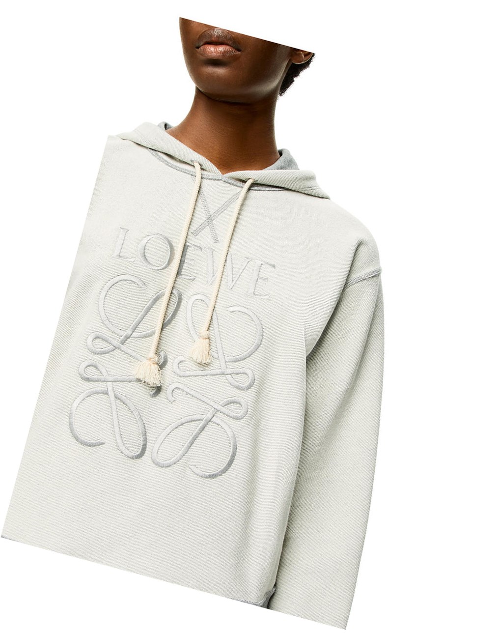 Loewe Anagram hoodie in cotton Grise | 1407DBJLC