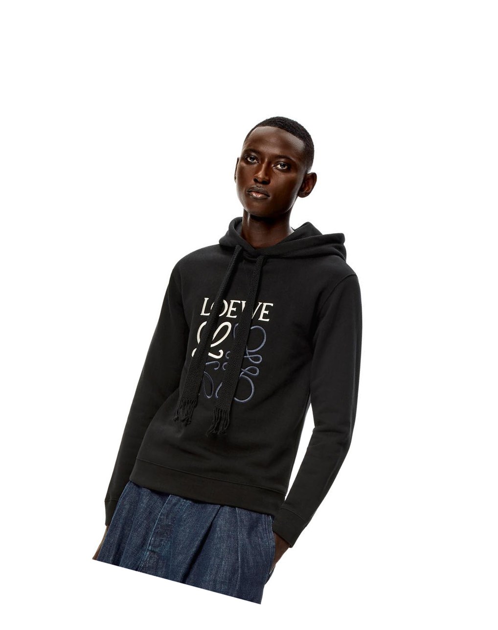 Loewe Anagram hoodie in cotton Noir | 9136BUGFT