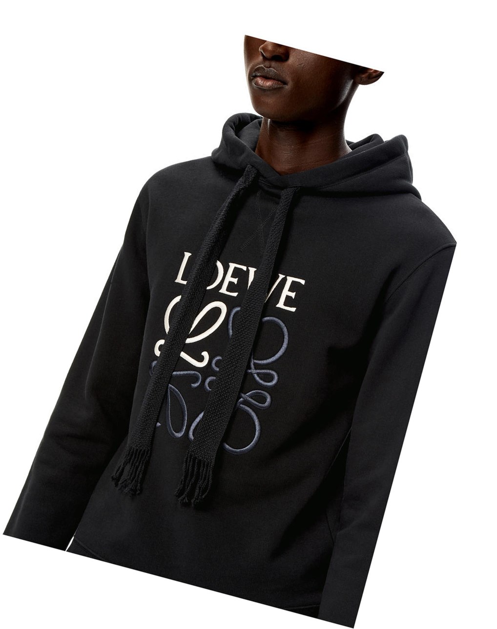 Loewe Anagram hoodie in cotton Noir | 9136BUGFT