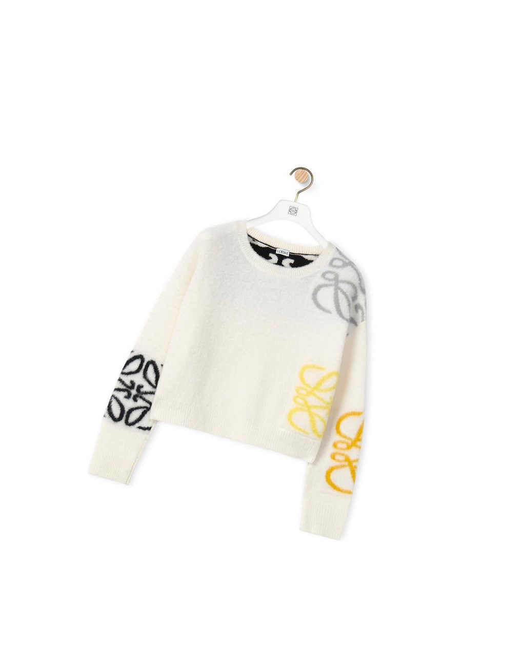 Loewe Anagram intarsia sweater in wool Blanche | 9264MNZDE