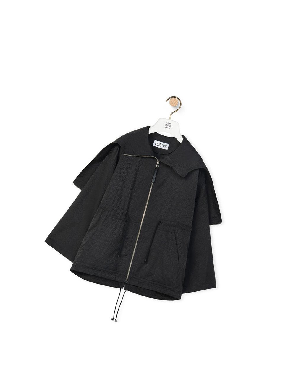 Loewe Anagram jacquard hooded jacket in nylon Noir | 2598VJWAQ