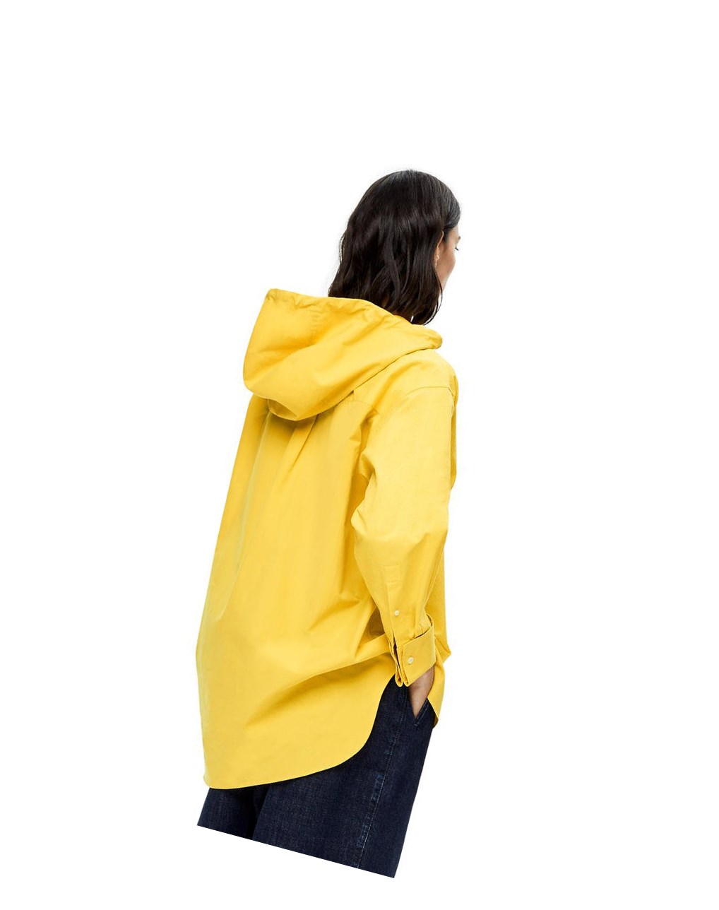 Loewe Anagram jacquard hooded shirt in cotton Jaune | 6523TKFVC