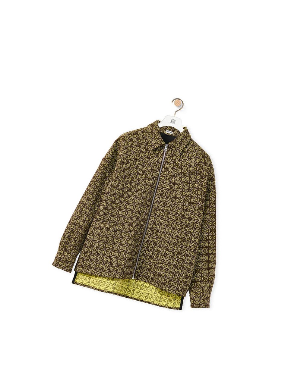 Loewe Anagram jacquard zip jacket in cotton Marron Jaune | 1204QWAMC