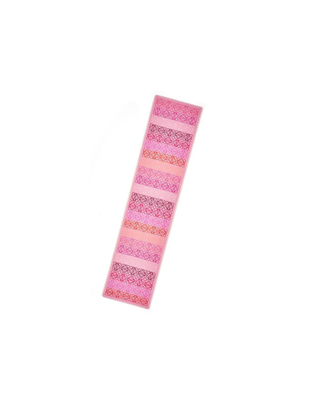 Loewe Anagram lines scarf in wool and cashmere Rose Multicolore | 2084UZQBP