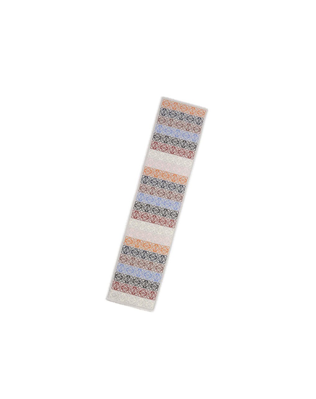 Loewe Anagram lines scarf in wool and cashmere Grise Clair Multicolore | 6140KPAFU