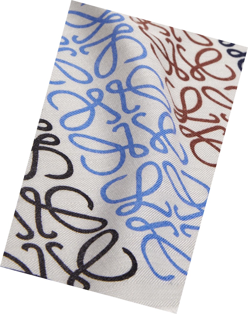 Loewe Anagram lines scarf in wool and cashmere Grise Clair Multicolore | 6140KPAFU