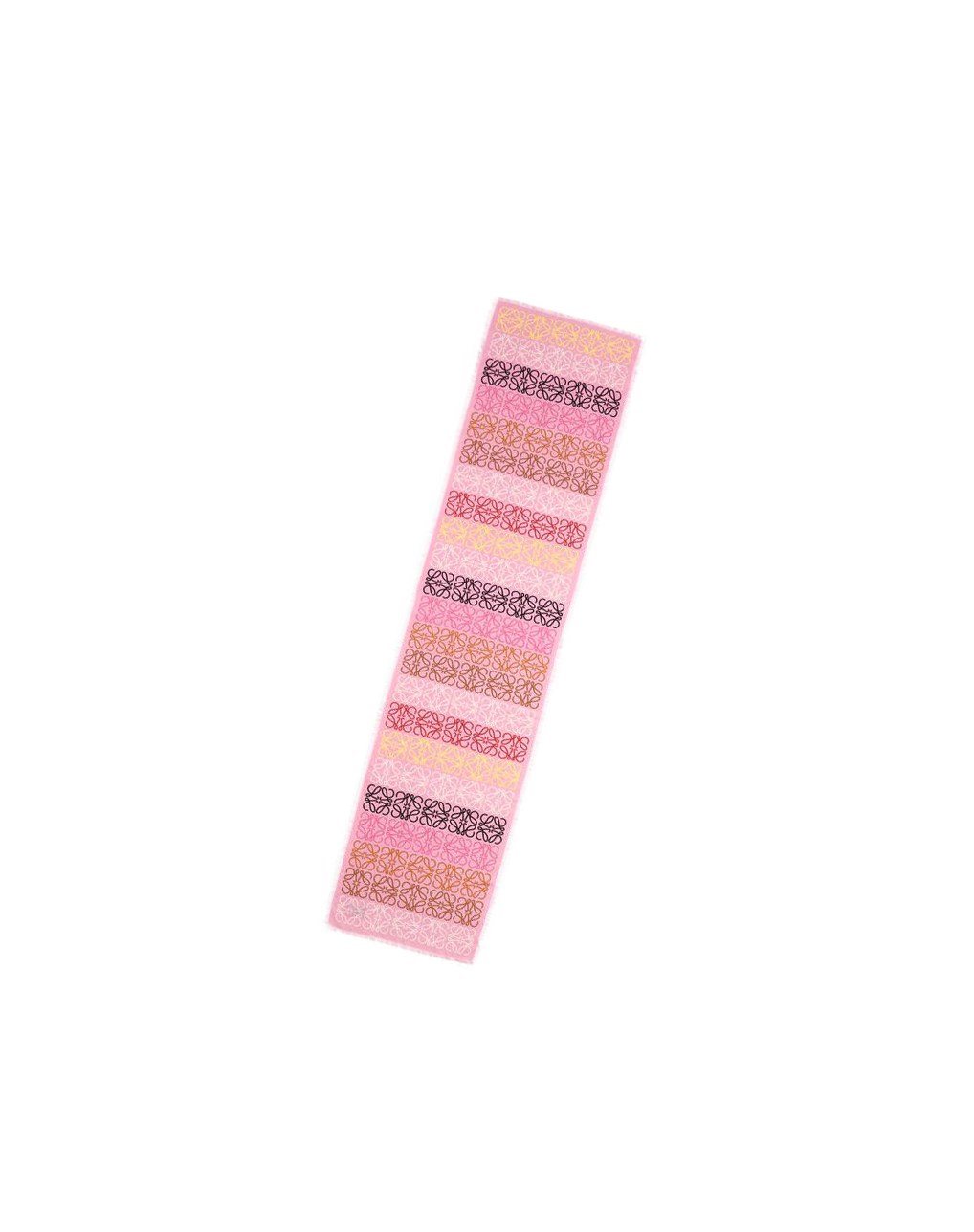 Loewe Anagram lines scarf in wool and cashmere Rose Multicolore | 9073JORFE