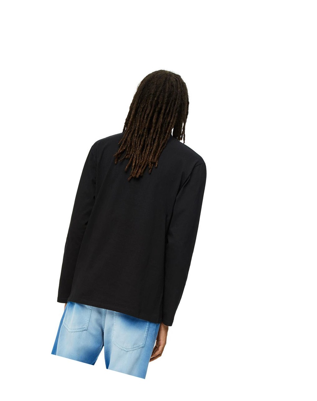 Loewe Anagram long sleeve T-shirt in cotton Noir | 3670TXZUS