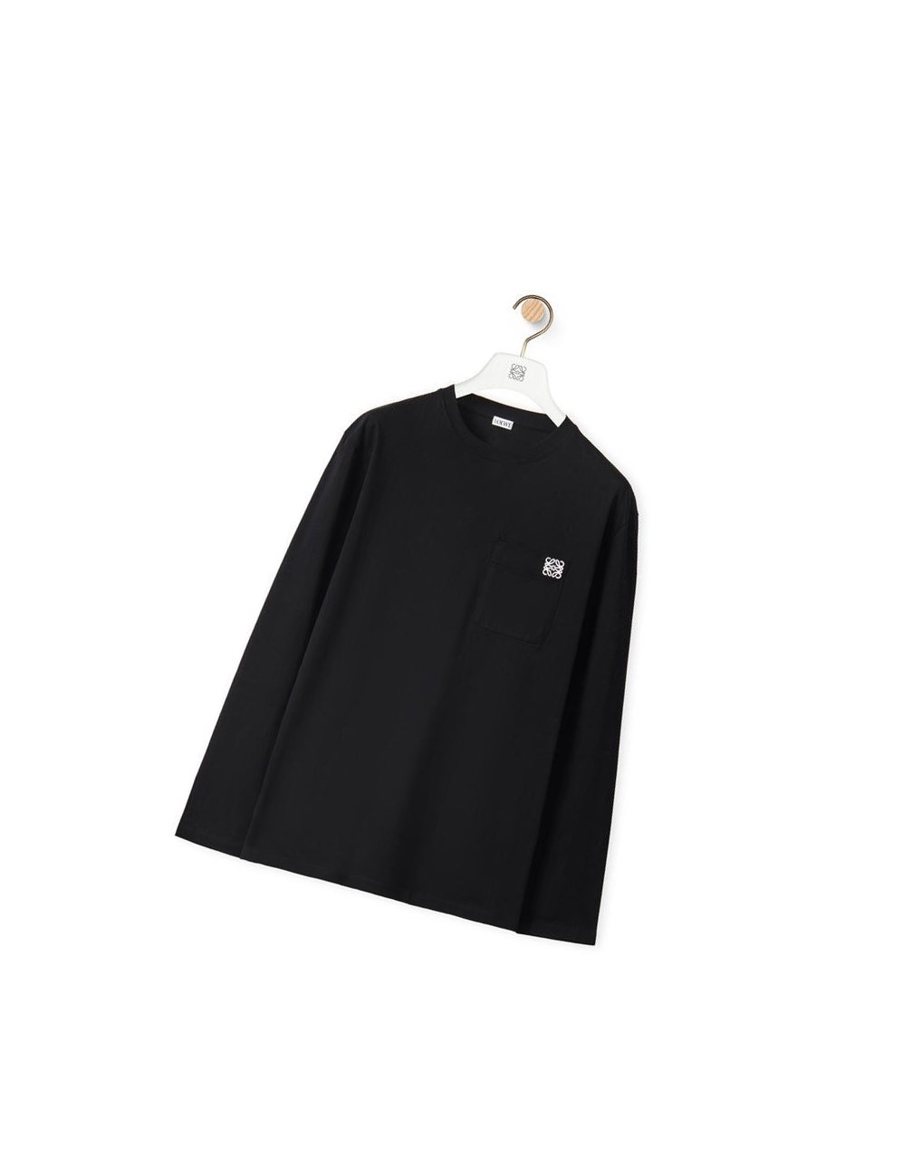 Loewe Anagram long sleeve T-shirt in cotton Noir | 3670TXZUS