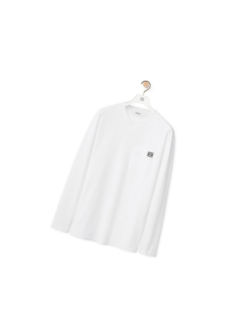 Loewe Anagram long sleeve T-shirt in cotton Blanche | 6105LTGQU