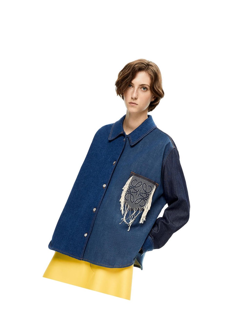 Loewe Anagram overshirt in denim Bleu Noir Bleu | 8450QJGUH