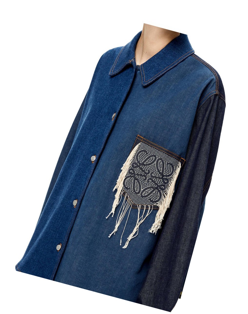 Loewe Anagram overshirt in denim Bleu Noir Bleu | 8450QJGUH