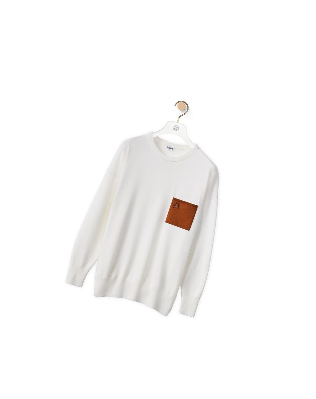 Loewe Anagram pocket sweater in wool Marron | 7821BQCGN