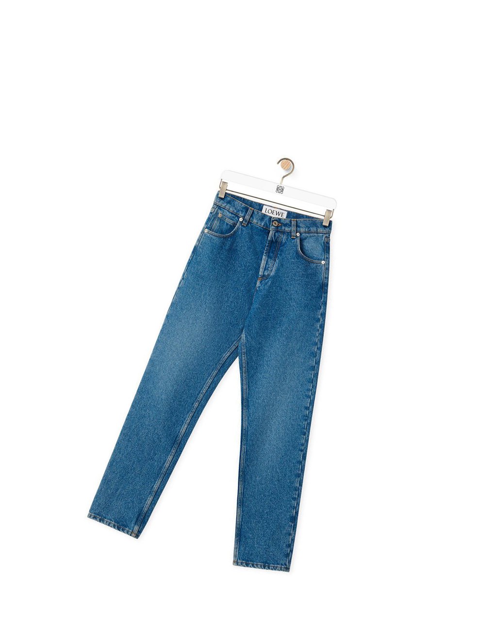 Loewe Anagram pocket tapered jeans in stone washed denim Bleu | 3527MRZPN