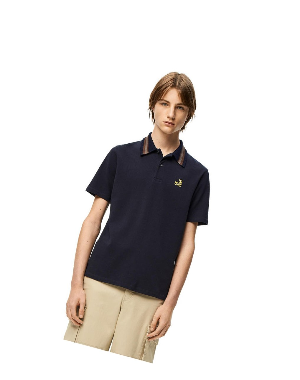 Loewe Anagram polo in cotton Bleu Marine Foncé Bleu | 2460NJGOD