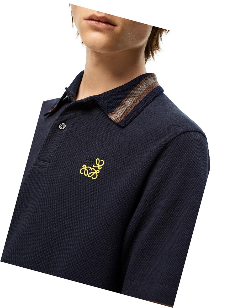 Loewe Anagram polo in cotton Bleu Marine Foncé Bleu | 2460NJGOD