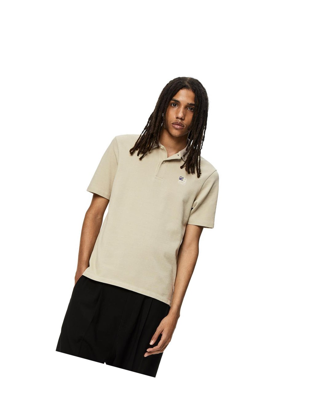 Loewe Anagram polo in cotton Grise | 9514YPNCS