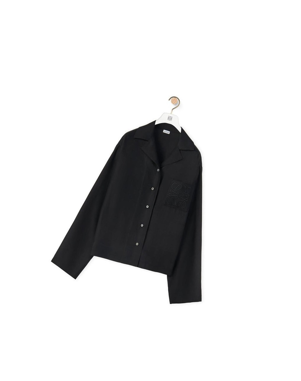 Loewe Anagram pyjama blouse in silk Noir | 8437DXEPH