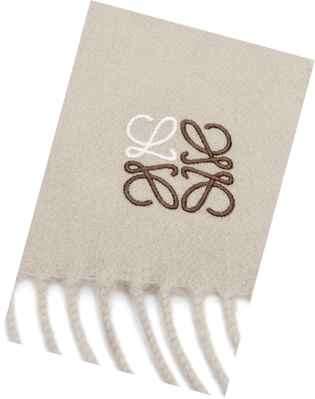 Loewe Anagram scarf in cashmere Beige | 2095SFDUC