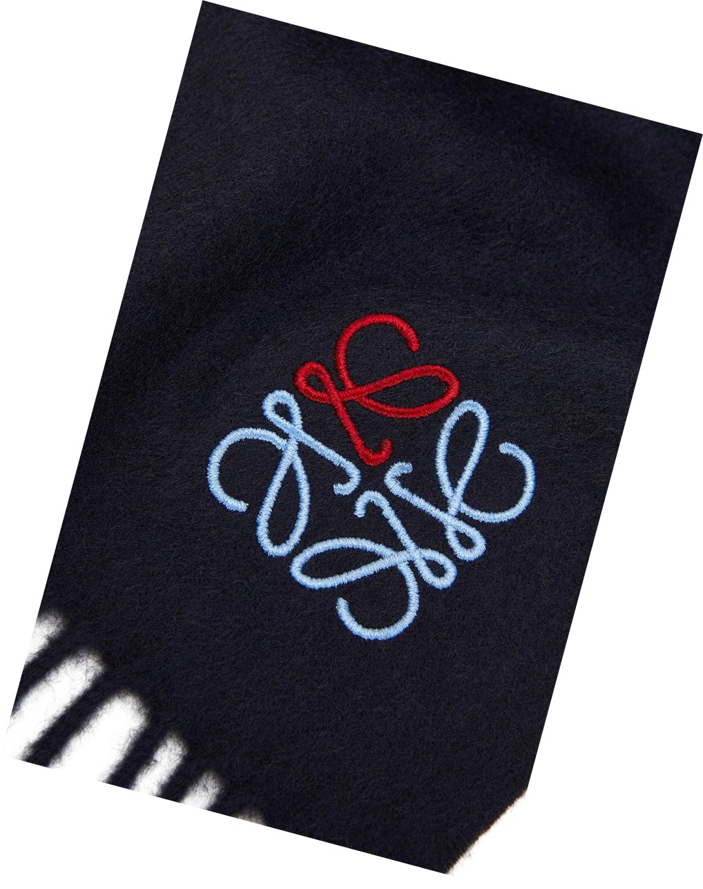 Loewe Anagram scarf in cashmere Bleu Marine Bleu | 0432SHTKM