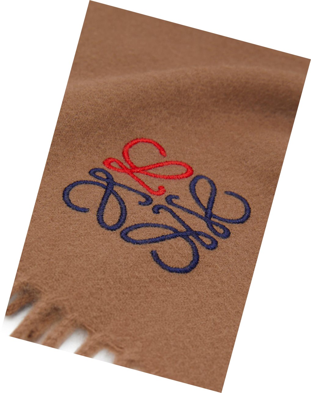 Loewe Anagram scarf in cashmere Camel | 2371IEWDJ