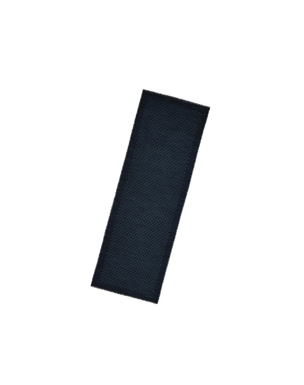 Loewe Anagram scarf in wool and silk Bleu Foncé | 4189NJUFM