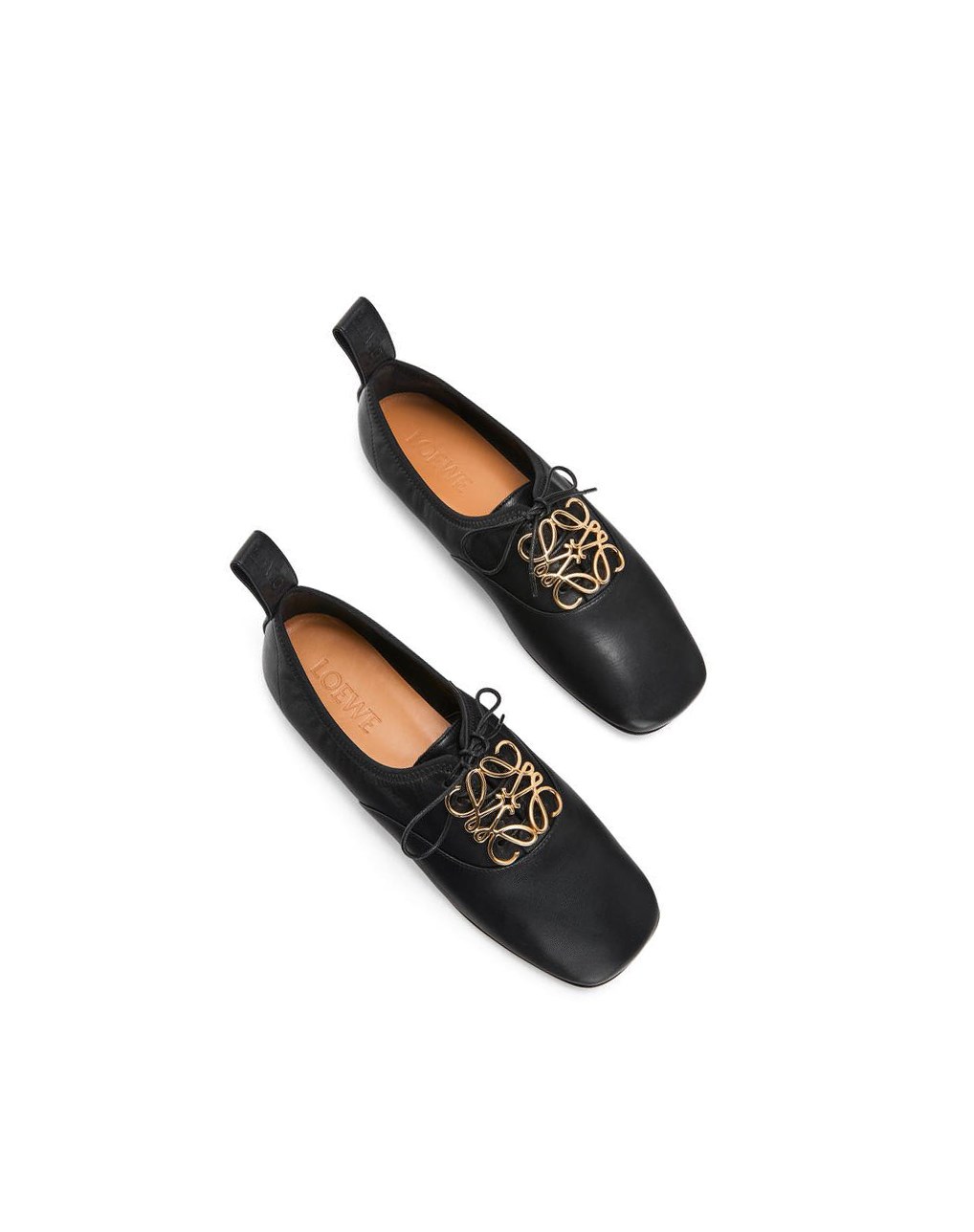 Loewe Anagram soft derby in lambskin Noir | 5074MVBRY