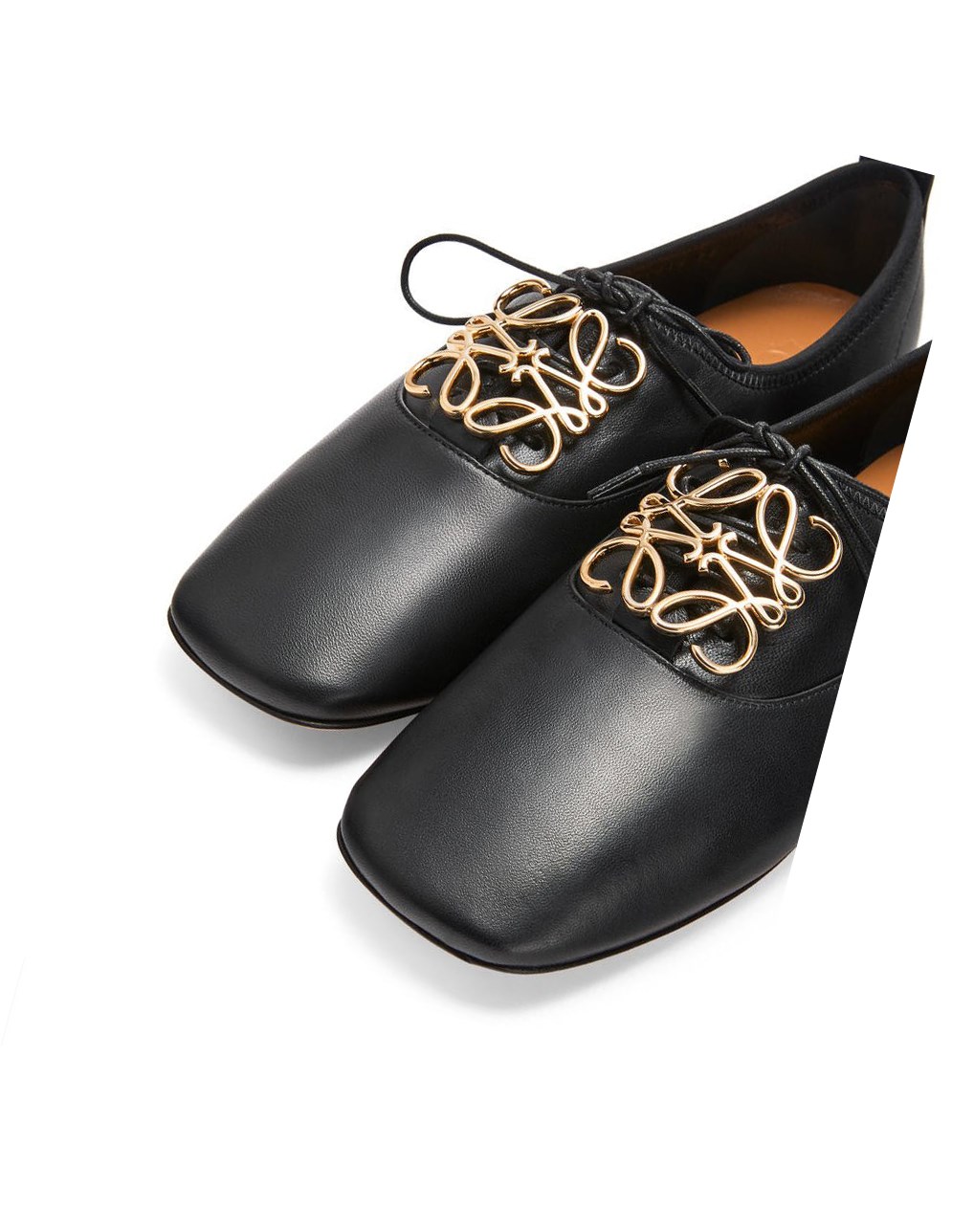 Loewe Anagram soft derby in lambskin Noir | 5074MVBRY